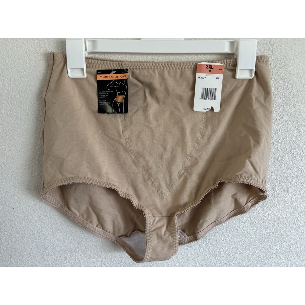 Bali Tummy Solutions Brief Panty 3XL Nude Shapewear Control Brief NWT